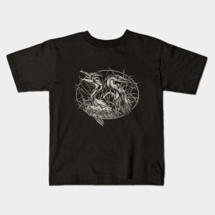 A pair of Spooky Cranes Kids T-Shirt